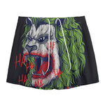 Lion Joker Print Mesh Shorts