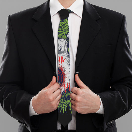 Lion Joker Print Necktie