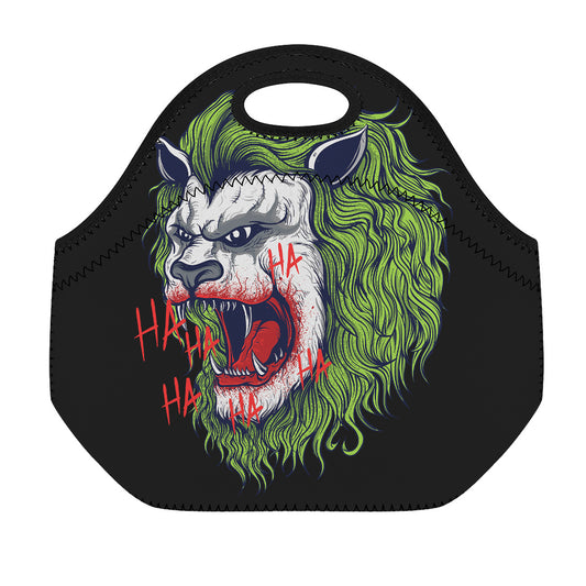 Lion Joker Print Neoprene Lunch Bag