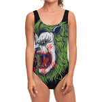 Lion Joker Print One Piece Swimsuit
