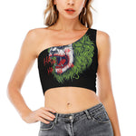 Lion Joker Print One Shoulder Crop Top