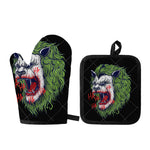 Lion Joker Print Oven Mitt And Pot Holder Set