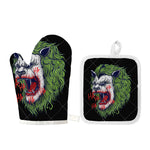 Lion Joker Print Oven Mitt And Pot Holder Set