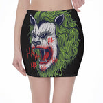 Lion Joker Print Pencil Mini Skirt