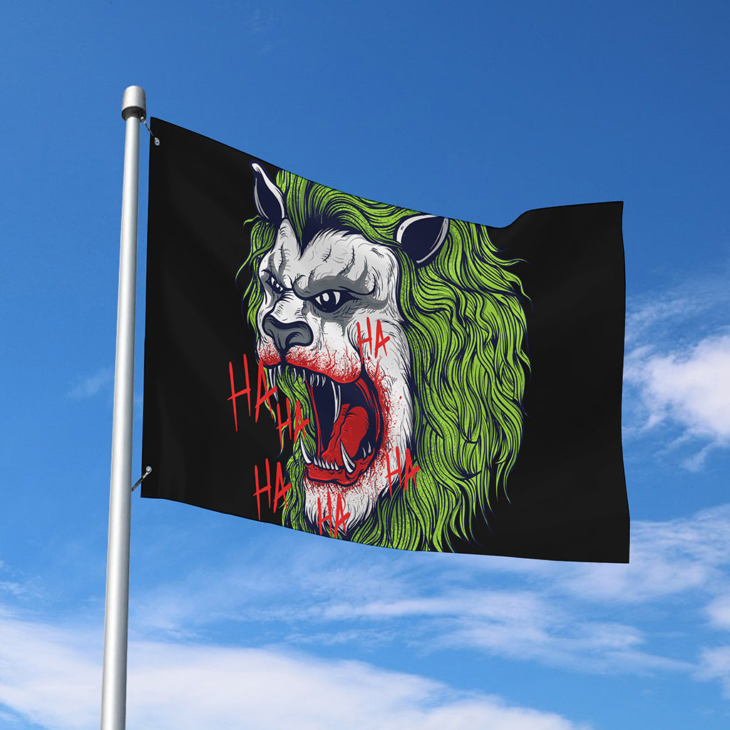 Lion Joker Print Polyester Flag