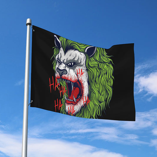 Lion Joker Print Polyester Flag