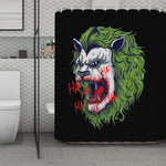 Lion Joker Print Polyester Shower Curtain