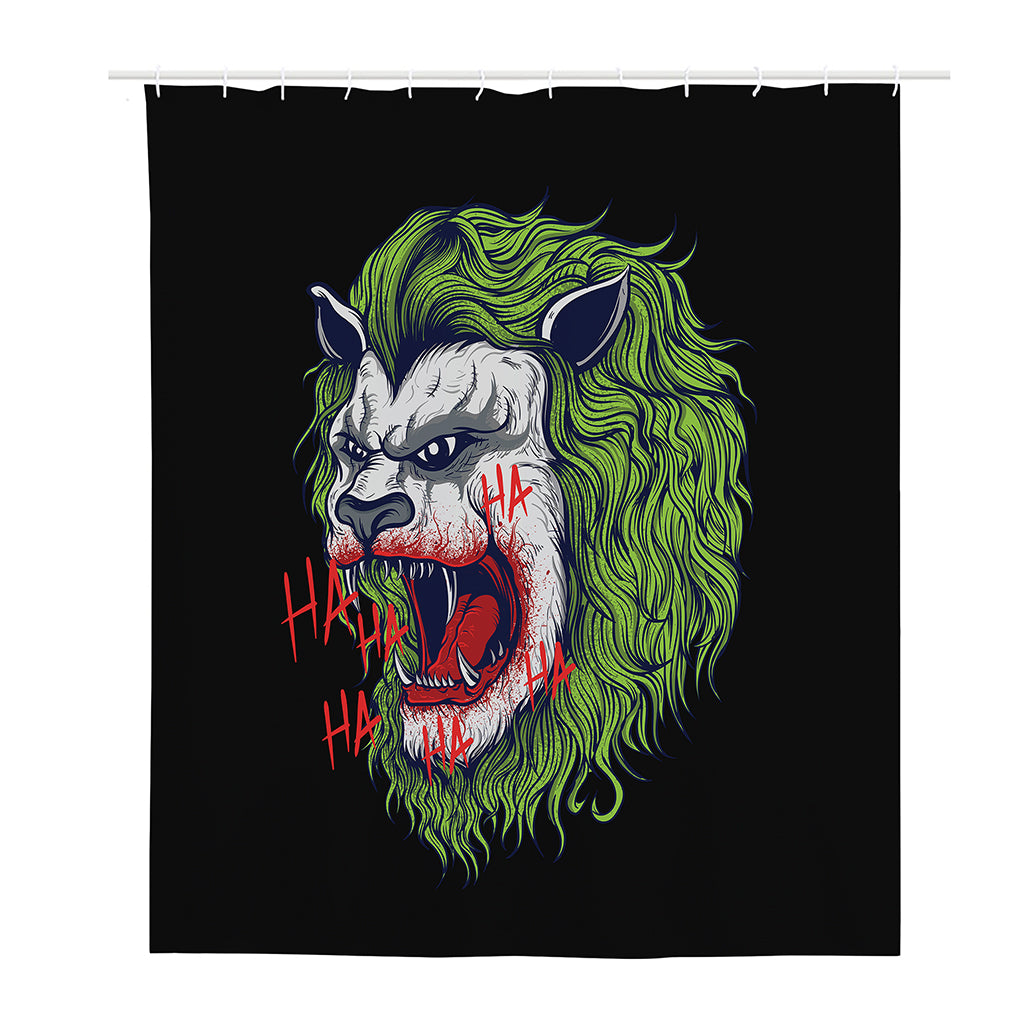 Lion Joker Print Polyester Shower Curtain