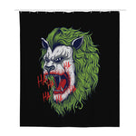 Lion Joker Print Polyester Shower Curtain