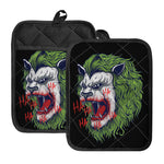 Lion Joker Print Pot Holders With Pocket