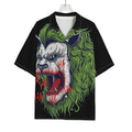 Lion Joker Print Rayon Hawaiian Shirt