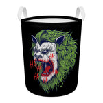 Lion Joker Print Round Laundry Basket