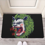 Lion Joker Print Rubber Doormat