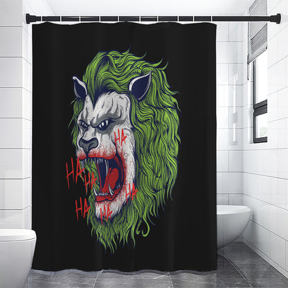 Lion Joker Print Shower Curtain