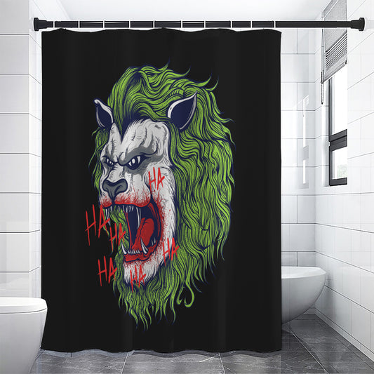 Lion Joker Print Shower Curtain