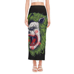 Lion Joker Print Side Slit Maxi Skirt
