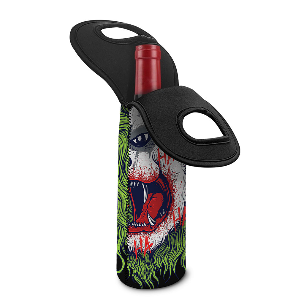 Lion Joker Print Single Neoprene Wine Tote