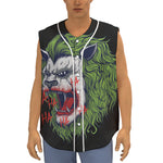 Lion Joker Print Sleeveless Baseball Jersey