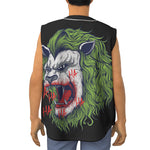 Lion Joker Print Sleeveless Baseball Jersey