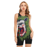 Lion Joker Print Sleeveless One Piece Swimsuit