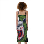 Lion Joker Print Slim Fit Midi Cami Dress