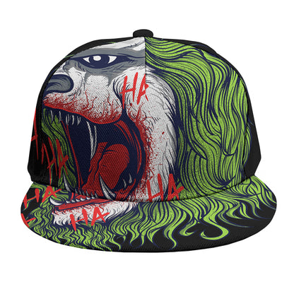 Lion Joker Print Snapback Cap
