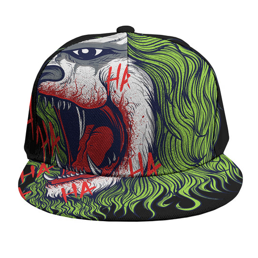 Lion Joker Print Snapback Cap