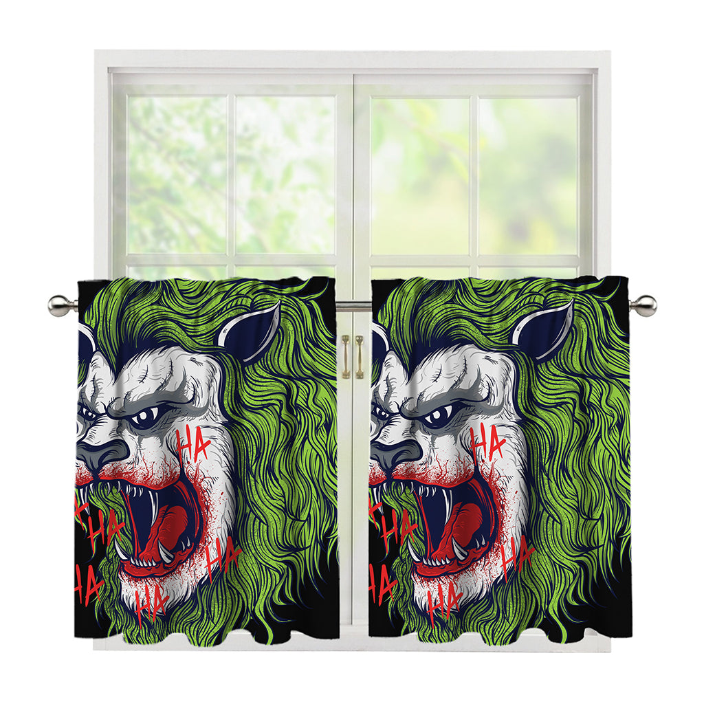 Lion Joker Print Tier Curtains