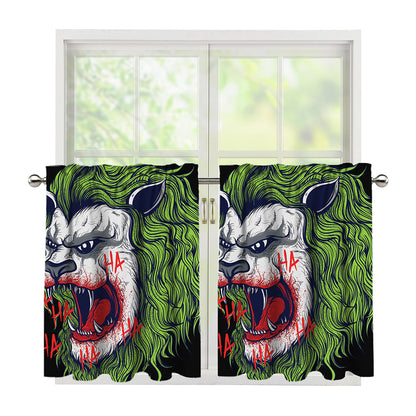 Lion Joker Print Tier Curtains
