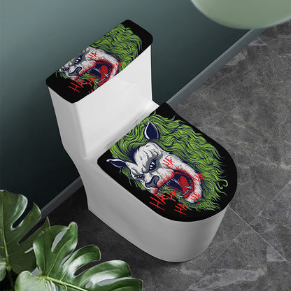Lion Joker Print Toilet Lid And Tank Cover Set