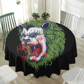 Lion Joker Print Waterproof Round Tablecloth