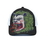 Lion Joker Print White Mesh Trucker Cap