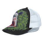 Lion Joker Print White Mesh Trucker Cap