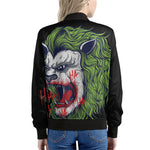 Lion Joker Print Women's Bomber Jacket