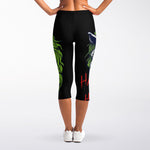 Lion Joker Print Women's Capri Leggings