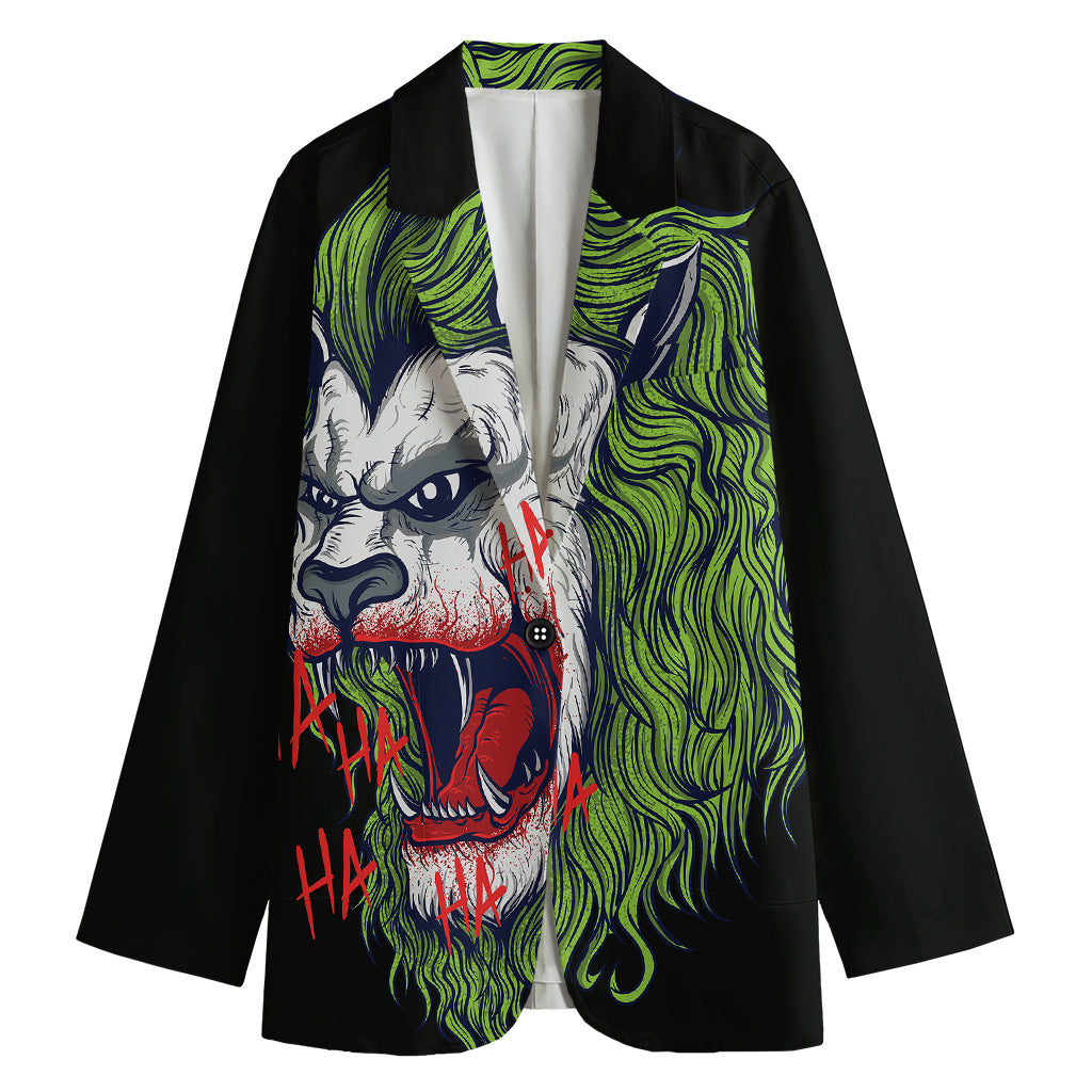 Lion Joker Print Women's Cotton Blazer