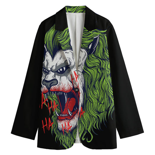 Lion Joker Print Women's Cotton Blazer