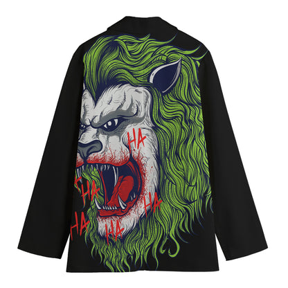 Lion Joker Print Women's Cotton Blazer