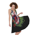 Lion Joker Print Sleeveless Knee Length Dress