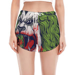 Lion Joker Print Women's Split Running Shorts