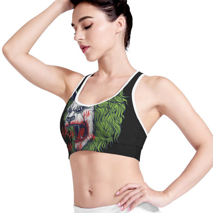 Lion Joker Print Women's Sports Bra