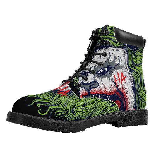 Lion Joker Print Work Boots
