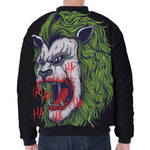 Lion Joker Print Zip Sleeve Bomber Jacket