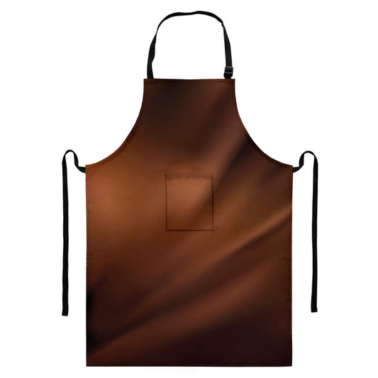 Liquid Chocolate Print Bib Apron With Pocket