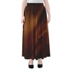 Liquid Chocolate Print Chiffon Maxi Skirt