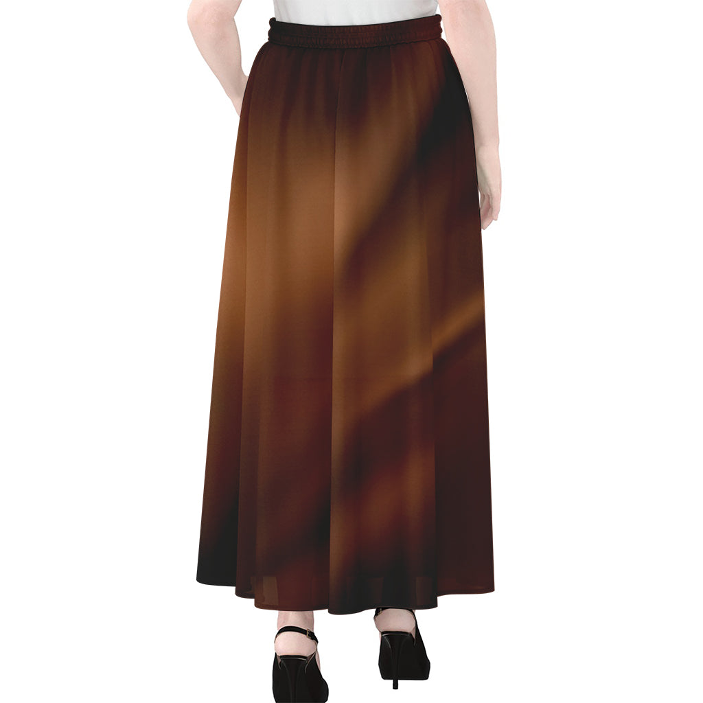 Liquid Chocolate Print Chiffon Maxi Skirt