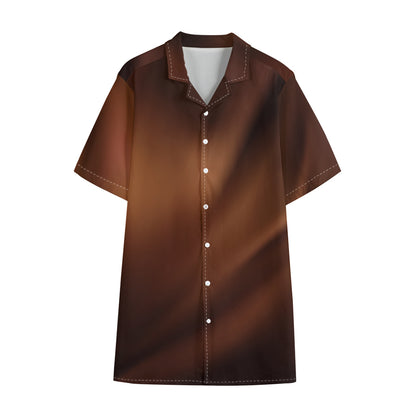 Liquid Chocolate Print Cotton Hawaiian Shirt