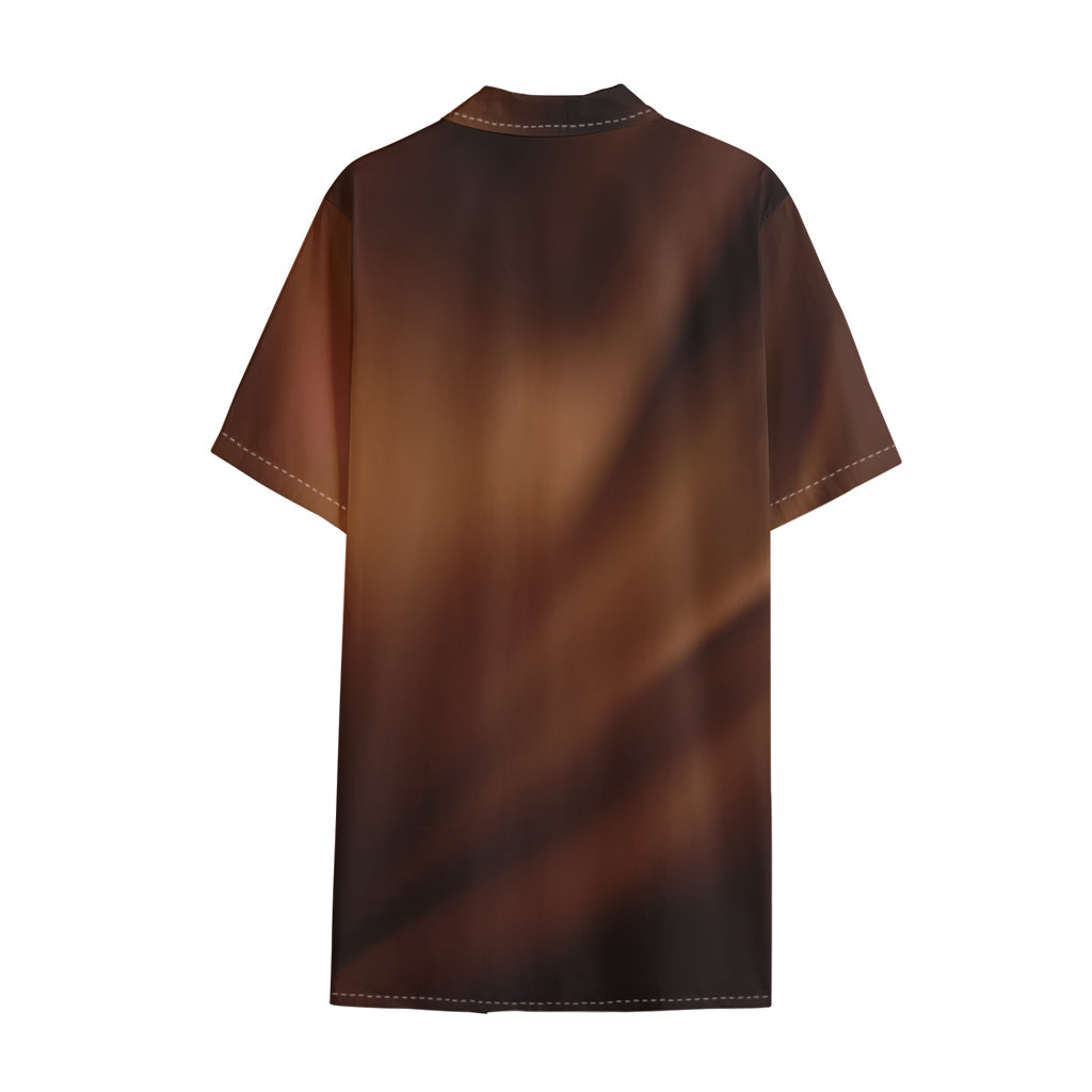 Liquid Chocolate Print Cotton Hawaiian Shirt