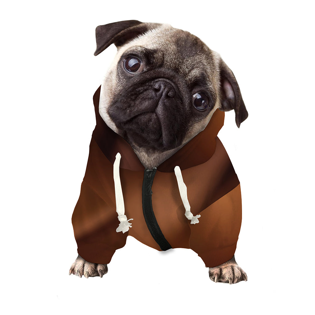 Liquid Chocolate Print Dog Zip Up Hoodie