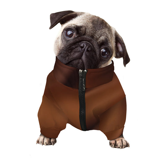 Liquid Chocolate Print Dog Zip Up Jacket